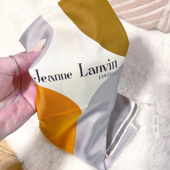 Authentic Lanvin Ultra Rare 1960’s Vintage Jeanne Lanvin Pure Silk Large Scarf - Picture 8 of 12